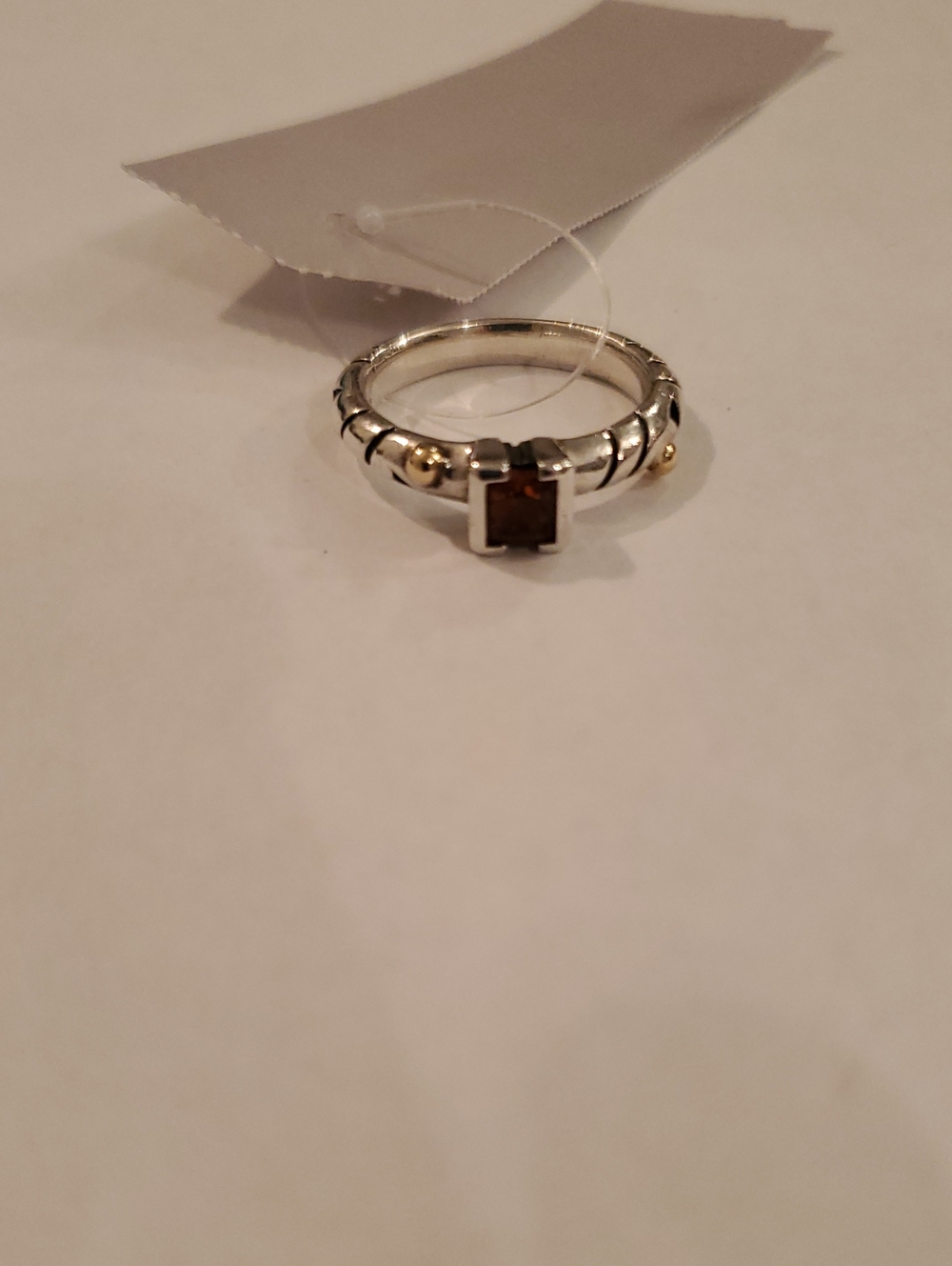 John Atencio 925 18k Ring with Citrine Stone & Gold Accents size 9